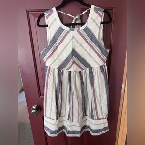Mini dress, cream with stripes